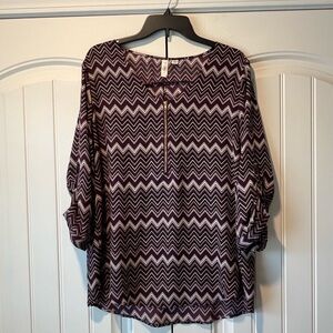 Chevron Patterned Purple Women's Top